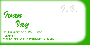 ivan vay business card